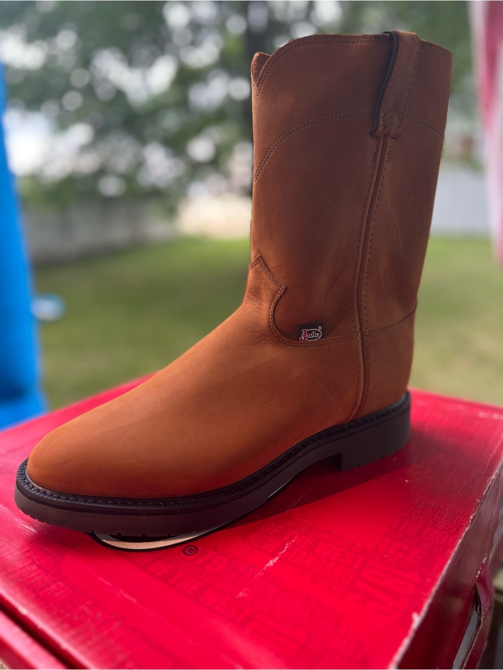 Justin Boots Men's Tan Western Work Boot
